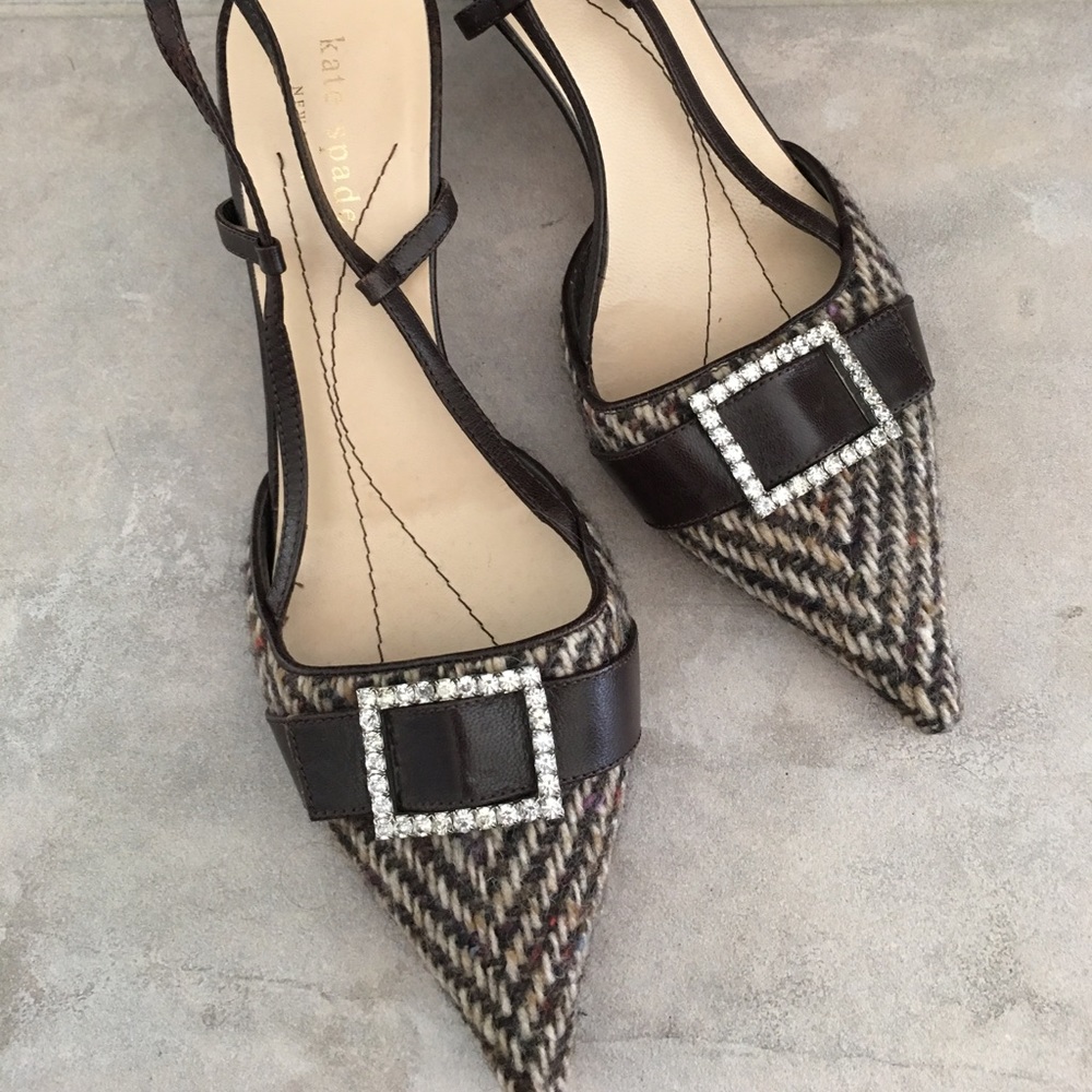 Kate Spade Tweed Kitten Heels